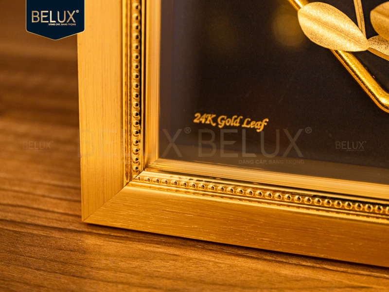 Tranh Hoa Lan Dát Vàng 24K- 23x23 cm